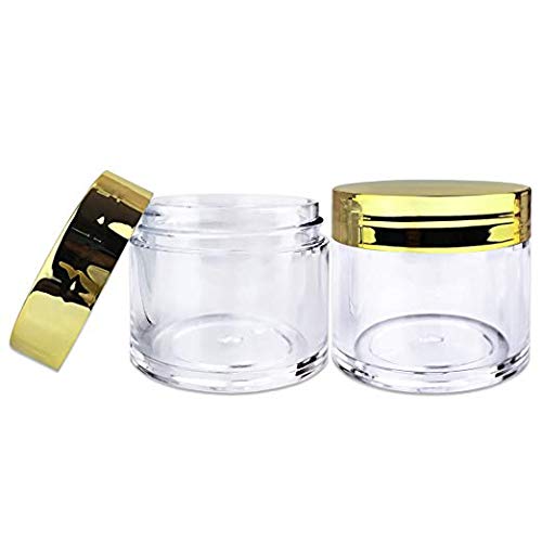 Beauticom 6 Pieces 1 Oz. Usa Acrylic Round Clear Jars With Flat Top Lids For Creams, Lotion, Make Up, Cosmetics, Samples, Herbs,